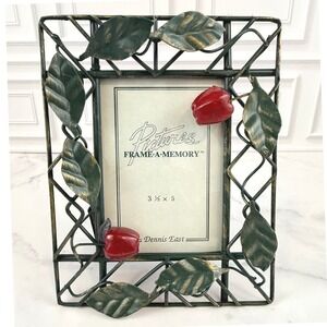 VTG 1997 Dennis East Frame-A-Memory 3.5X5 Picture Frame Apple Leaves Trellis
